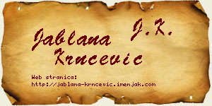 Jablana Krnčević vizit kartica